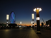 冬の夕暮れの夢の大橋