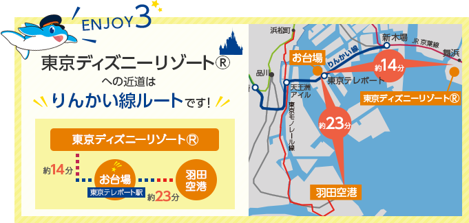 羽田空港 東京ディズニーリゾート へも近くて便利 Enjoy Line りんかい線 りんかい線 Fun Fan お台場電車 りんかい線