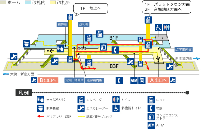 東京テレポート駅 りんかい線の各駅 路線図 駅情報 時刻表 運賃 お台場電車 りんかい線